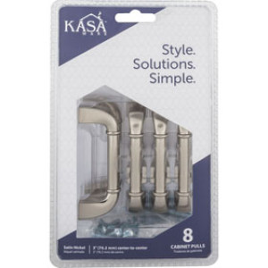 KASAWARE K3583SN-8 ZINC DIE CAST CABINET PULL SATIN NICKEL 3-5/8" 8-PACK