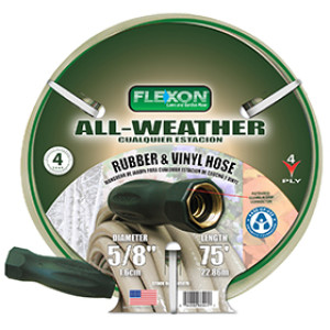 FLEXON FAW5875 5/8" X 75' 4-PLY ALL-WEATHER MEDIUM DUTY GARDEN HOSE
