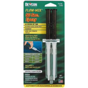 DEVCON 21445 FLOW MIX 6O SECOND EPOXY CLEAR AUTO MIX 14 ML SYRINGE