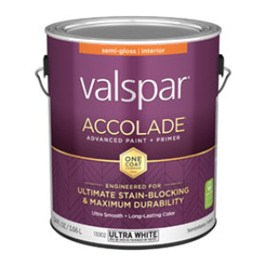 VALSPAR 13002.007 ACCOLADE SEMI-GLOSS ULTRA WHITE INTERIOR PAINT & PRIMER