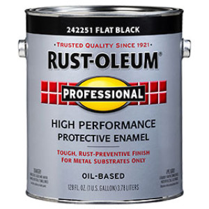 RUST-OLEUM PROFESSIONAL 242251 FLAT BLACK ENAMEL 100 VOC