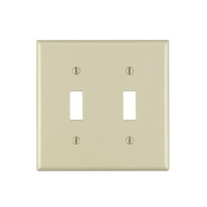 LEVITON 001-86009-000 TWO GANG SWITCH WALLPLATE IVORY