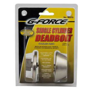 G-FORCE 80310 SINGLE CYLINDER STAINLESS STEEL FINISH DEADBOLT KW-1 KEYWAY