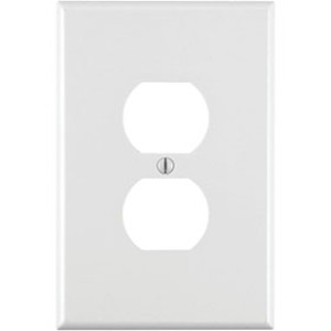 LEVITON 001-88103 OVERSIZED 1 GANG THERMOSET PLASTIC RECEPTACLE PLATE WHITE