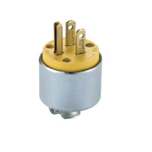 LEVITON 000-515PA-000 15A-125V ARMORED GROUNDING PLUG YELLOW