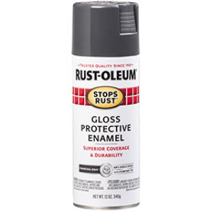 RUST-OLEUM STOPS RUST 7784830 12 OZ GLOSS PROTECTIVE ENAMEL CHARCOAL GRAY