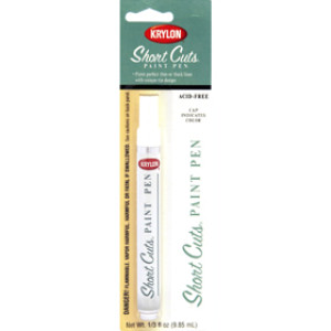KRYLON KSCP913 1/3 OZ SHORT CUTS GLOSS WHITE PAINT PENS WITH CHISELED TIP