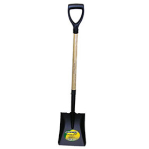 G-FORCE 52792 ECO-TOUGH DIY SQUARE POINT SHOVEL WOOD HANDLE W/ PLASTIC D-GRIP