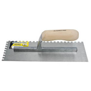 G-FORCE 70171 1/4" SQUARE NOTCHED TROWEL 11" X 4-1/2" WOOD HANDLE