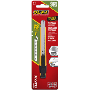 OLFA 5023 9MM SLIDE LOCK PRECISION UTILITY KNIFE A-1 W/BLADE SNAPPER & CLIP