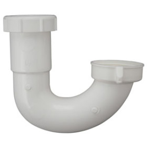 PLUMB PAK PP66-2W SINK TRAP J BEND 1 1/2" OR 1 1/4" X 1 1/2" WHITE PLASTIC
