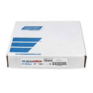 NORTON 68455 9" MESH POWER CERAMIC DISCS 120 GRIT 15PK BULK UPC BARCODED