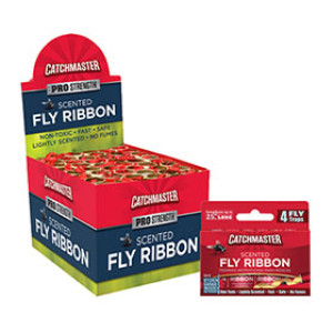 CATCHMASTER 9144M4 SCENTED FLY RIBBON 24/4 PACKS J-HOOK SHELF DISPLAY
