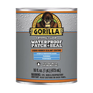 105367 16 OZ GORILLA CRYSTAL CLEAR WATERPROOF PATCH & SEAL LIQUID RUBBER SLNT