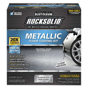 RUST-OLEUM ROCKSOLID 286893 GARAGE COAT FLOOR METALLIC SILVER KIT 70 OZ
