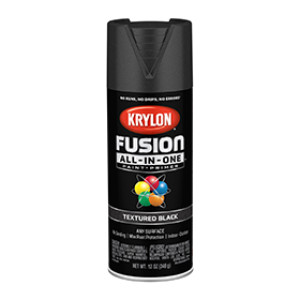 KRYLON K02776007 FUSION ALL-IN-ONE TEXTURED BLACK 12 OZ INDOOR - OUTDOOR