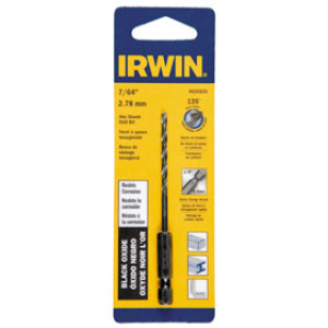 IRWIN 4935635 7/64" BLACK OXIDE HEX SHANK DRILL BIT SPLIT POINT TIP