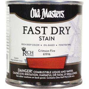 OLD MASTERS 61916 CRIMSOM FIRE RICH TONE FAST DRY WOOD STAIN 1/2 PINT