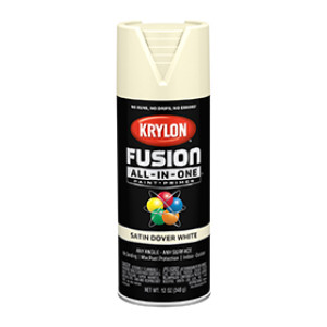 KRYLON K02737007 FUSION ALL-IN-ONE SATIN DOVER WHITE 12 OZ INDOOR - OUTDOOR