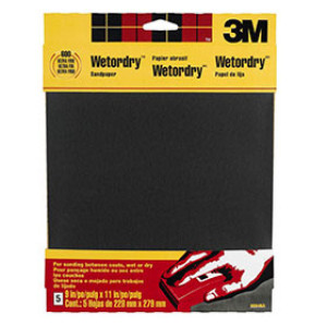 3M 9084NA WET OR DRY ULTRA FINE 9" X 11" 600 SANDPAPER 5 PACK