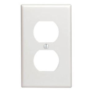 LEVITON 020-88003-000 ONE GANG OUTLET WALLPLATE WHITE