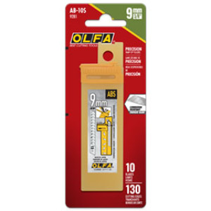 OLFA 9281 9MM STAINLESS STEEL SNAP-OFF BLADES 10/PK AB-10S