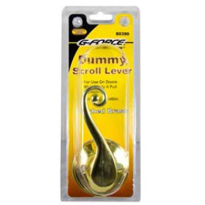 G-FORCE 80390 SCROLL DUMMY LEVER LEFT AND RIGHT SET POLISHED BRASS FINISH