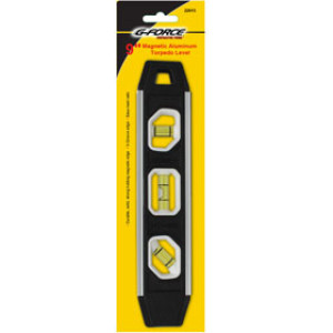 G-FORCE 22015 9" MAGNETIC ALUMINUM TORPEDO LEVEL BLACK