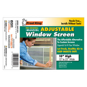 FROST KING AWS1025 55428 15-25" X 10" ADJUSTABLE WINDOW SCREEN