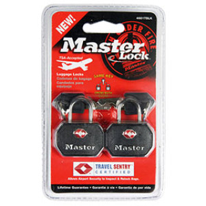 MASTER LOCK 4681TBLK TSA APPROVED LUGGAGE PADLOCK KEYED ALIKE 2-PACK