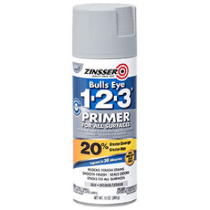 ZINSSER BULLS EYE 290971 1-2-3 GRAY INTERIOR EXTERIOR WATERBASED PRIMER SPRAY