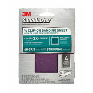 3M 9663SBES 80 GRIT SANDBLASTER CLIP-ON PALM SHEET (4 PACK)