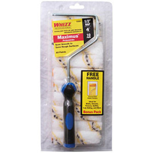 WHIZZ MAXIMUS 25001F 4" X 1/2" MINI ROLLER COVERS 10-PACK WITH FREE FRAME