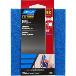 NORTON PROSAND 82081 4-1/2" X 5-1/2" X 3/16" 120 GR CONTOUR SANDING SPONGE 2PK