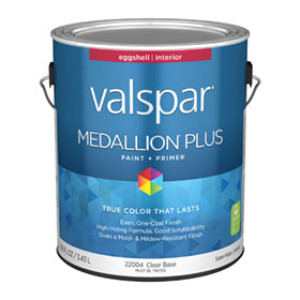 VALSPAR 22004.007 MEDALLION PLUS EGGSHELL CLEAR BASE INTERIOR PAINT & PRIMER