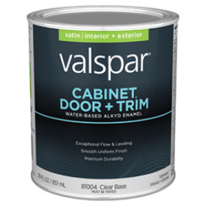 VALSPAR 81004.005 CABINET, DOOR&TRIM SATIN CLEAR BASE WATER-BASED ALKYD ENAMEL