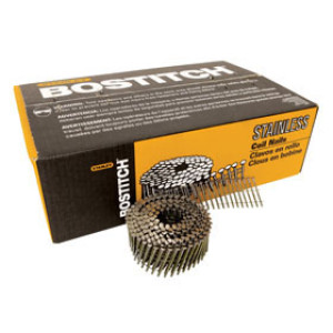 BOSTITCH C5R90BDSS COIL SIDING NAIL 1-3/4" X .092 RING SHANK STAINLESS 3.6M/BX
