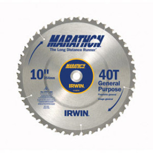 IRWIN MARATHON 14070 10" 40T MITER AND TABLE SAW BLADE CARBIDE DECKING