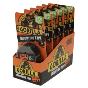 GORILLA GLUE 6055002 1" X 60" HEAVY DUTY BLACK MOUNTING TAPE DOUBLE SIDED