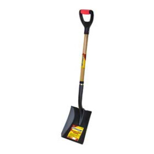 G-FORCE 52896 SQUARE POINT SHOVEL 43" WOOD D-HANDLE WITH RUBBERIZED GRIP