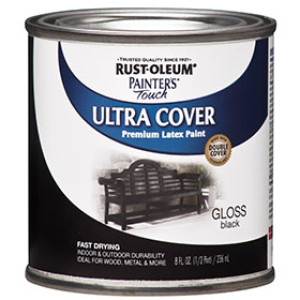 RUST-OLEUM PAINTER'S TOUCH 1979730 ULTRA COVER GLOSS BLACK LATEX PAINT