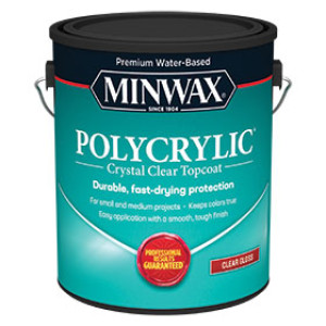 MINWAX 15555000 GLOSS CLEAR WATER BASED POLYCRYLIC PROTECTIVE FINISH