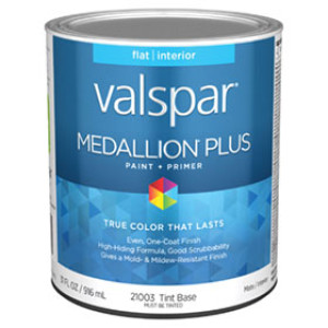 VALSPAR 21003.005 MEDALLION PLUS FLAT TINT BASE INTERIOR PAINT & PRIMER