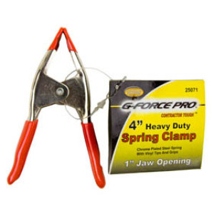 G-FORCE 25071 4" HEAVY DUTY CHROME PLATED SPRING CLAMP 1" JAW OPENING