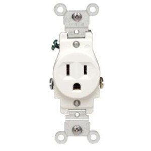 LEVITON S12-05015-KWS 15A SINGLE OUTLET WHITE
