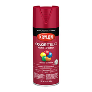 KRYLON K05511007 COLORMAXX PAINT + PRIMER GLOSS CHERRY RED 12 OZ IN-OUTDOOR