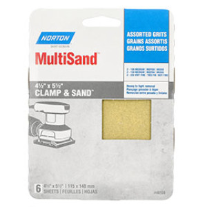 NORTON 48130 4-1/2" X 5-1/2" MULTISAND HANDY PACK SHEETS ASSORTED GRIT