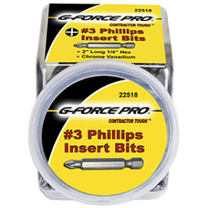 G-FORCE 22518 #3 X 2" PHILLIPS BIT 200 PC COOKIE JAR