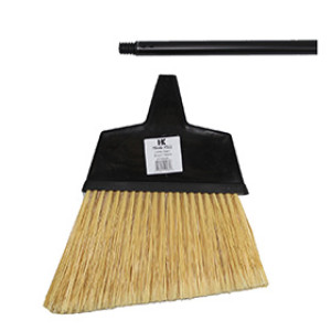 NORSHEL 00300181 ANGLED BROOM POLY FIBER JUMBO 48" METAL HANDLE FLAGGED TIP