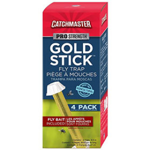 CATCHMASTER 912 MINI GOLD STICK FLY AND WASP TRAP WITH NON-TOXIC FLY BAIT